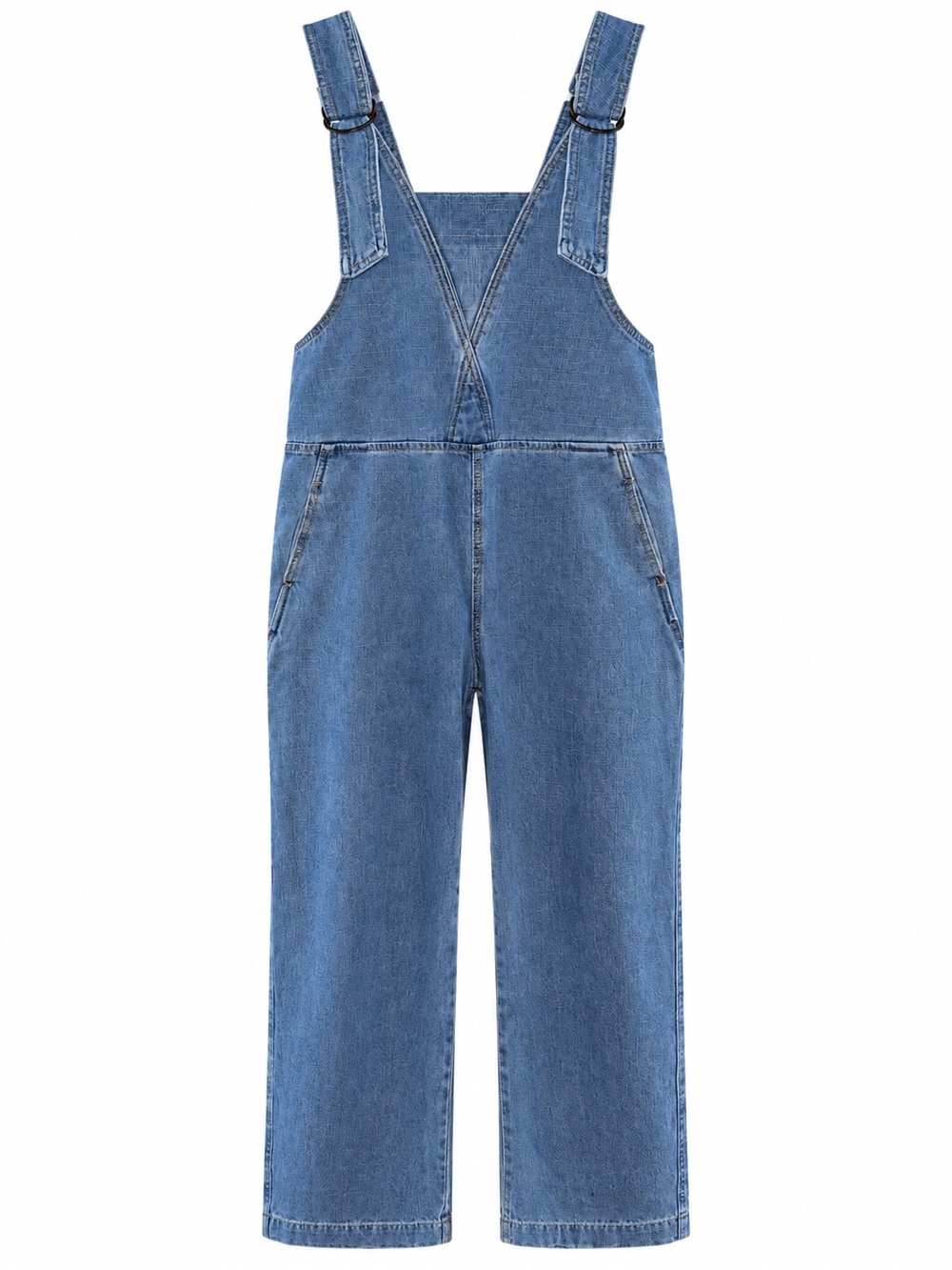 EASEL Cotton Denim Overalls Jumpsuit - Adjustable Straps - Wide Leg - Boho - NWT - Picture 2 of 6